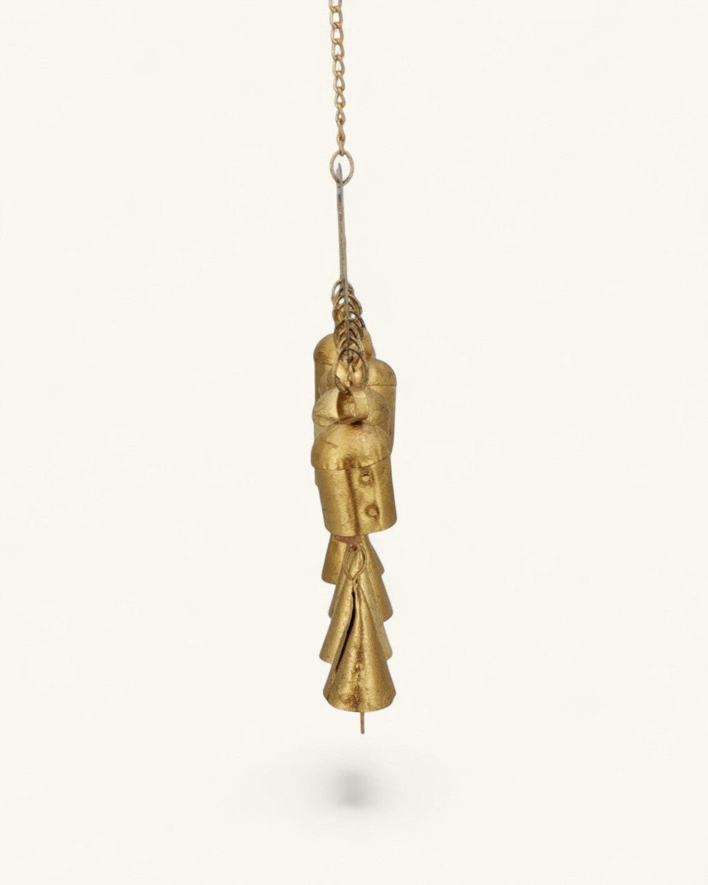 Rustic Namaste Bell Chime Wall Hanging — Fairtrade Metal Decor - Wall Decor