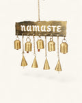 Rustic Namaste Bell Chime Wall Hanging — Fairtrade Metal Decor - Wall Decor