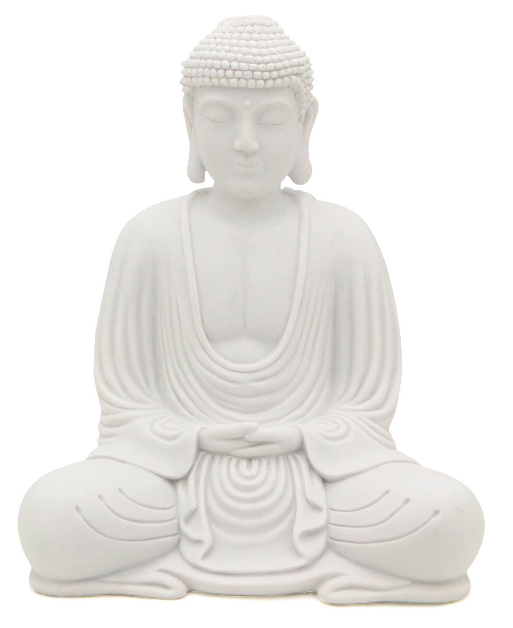 Serene White Buddha Statue, Indoor Outdoor use - Sculptures & Statues