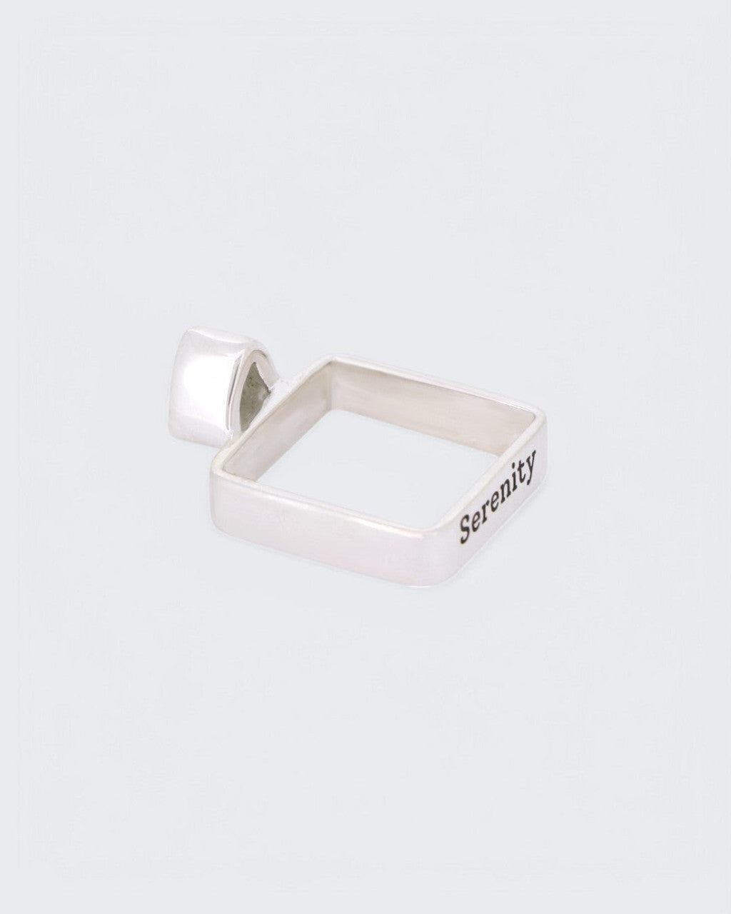 Serenity Engraved Moonstone Square Ring - Rings Size - 6