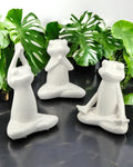 Set of 3 Yoga Frog Ceramic Figurines - Sculptures & Statues