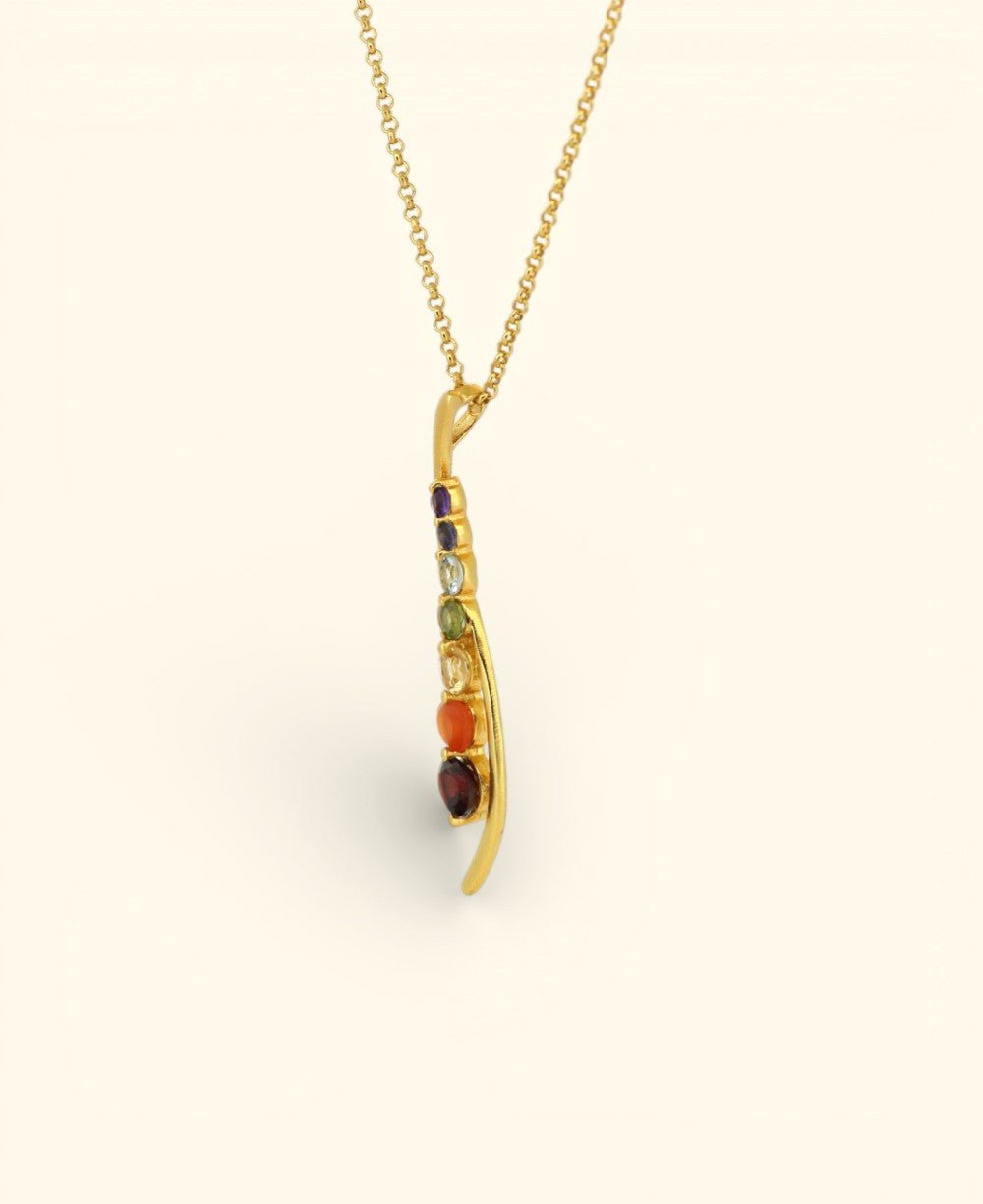 Seven Chakra Gemstone Neckalce - Charms & Pendants