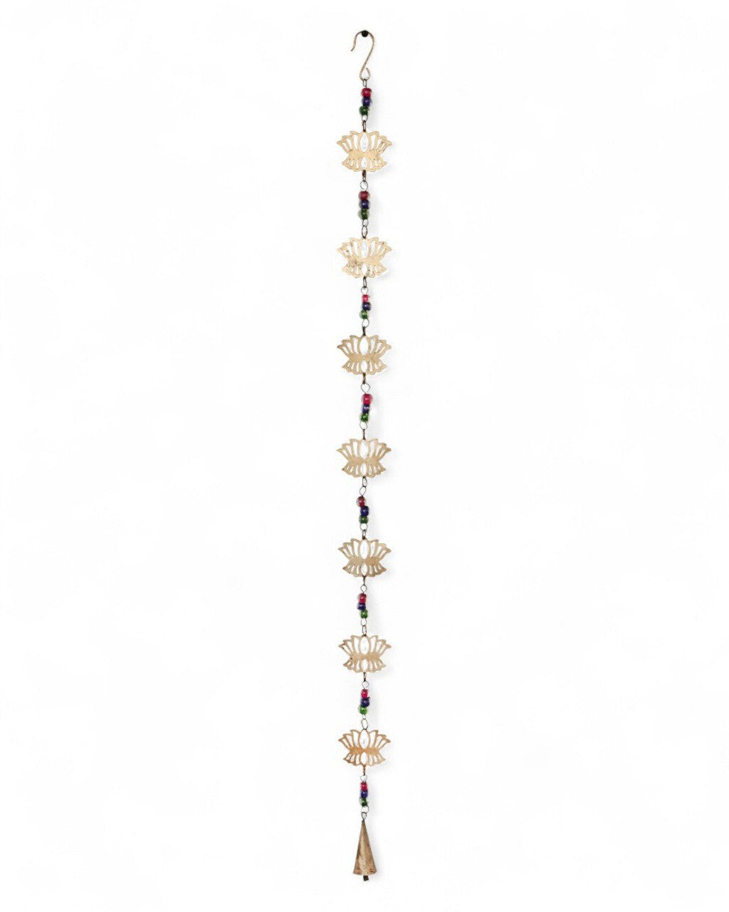 Seven Lotus Symbol Wall Hanging Mobile With Bell - Posters, Prints, & Visual Artwork