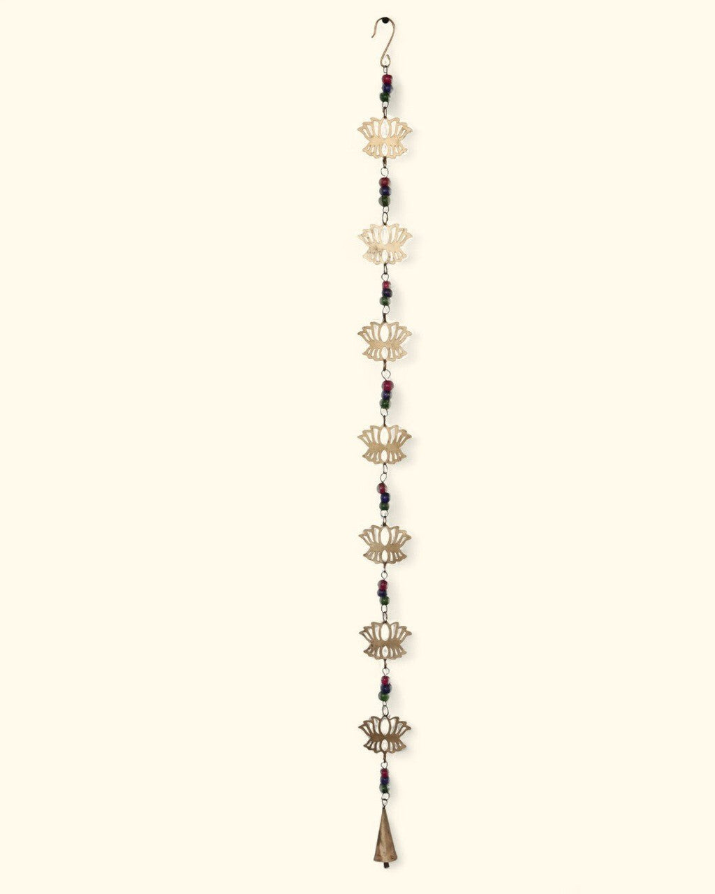 Seven Lotus Symbol Wall Hanging Mobile With Bell - Posters, Prints, & Visual Artwork
