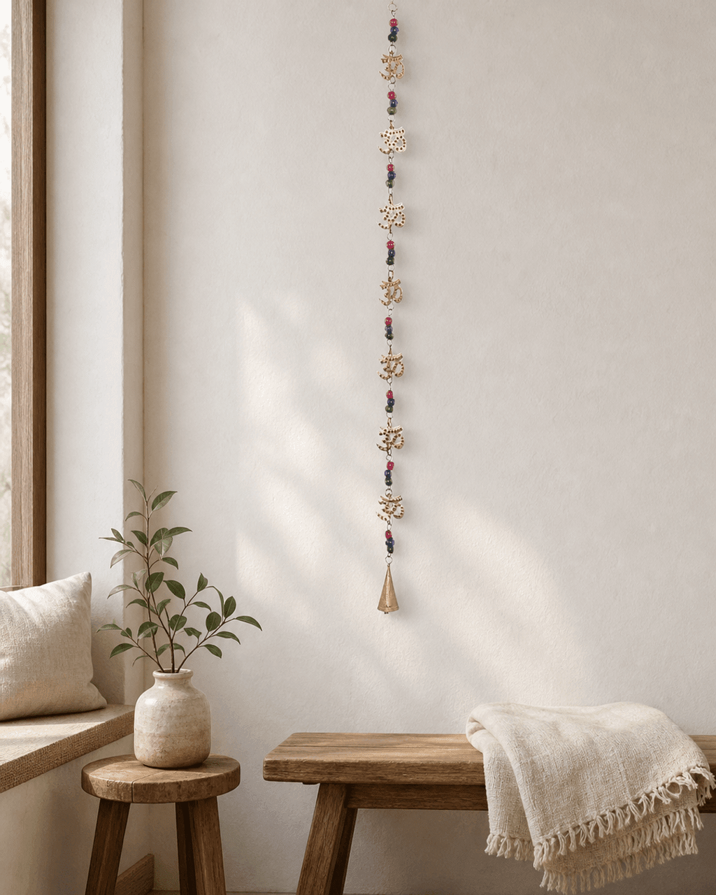Seven Om Symbol Wall Hanging With Bell - Posters, Prints, & Visual Artwork