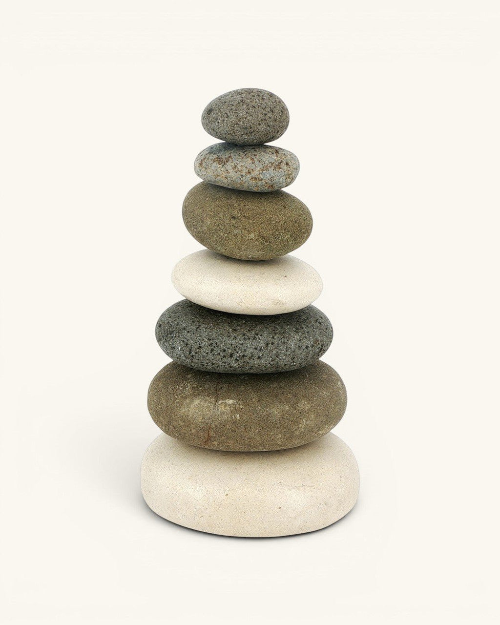 Seven - Stone Rock Cairn — 10.5 Inch Natural Stacked Stone Zen Decor - Decor
