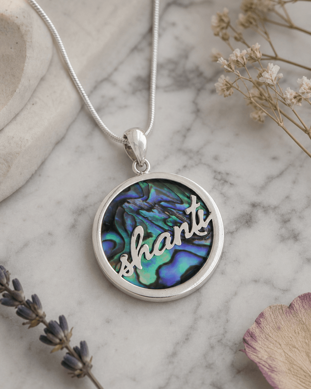 Shanti Pendant, Abalone Shell and Sterling - Charms & Pendants