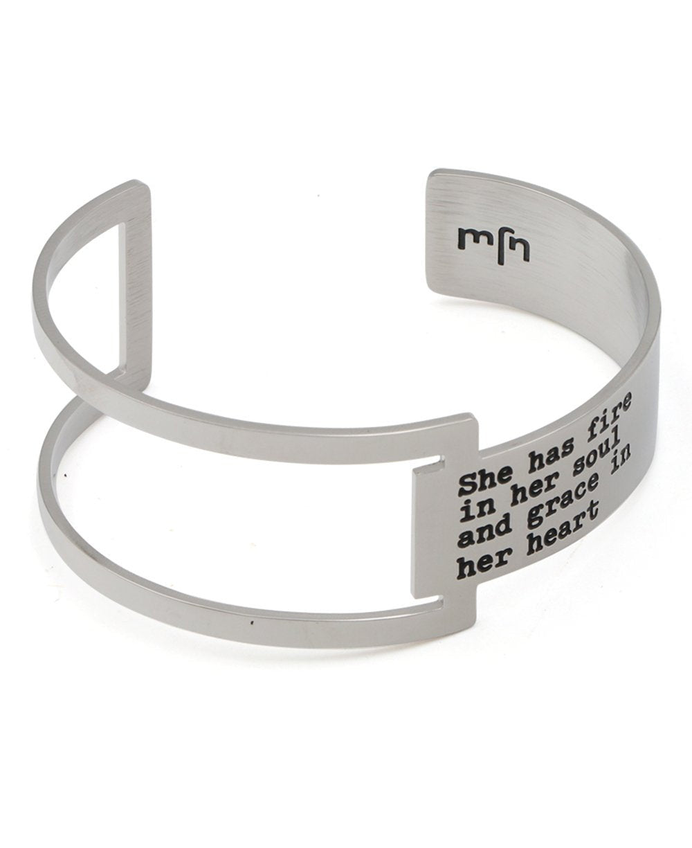 She Has Fire in Her Soul Geometric Cuff Bracelet, Stainless Steel - Bracelets