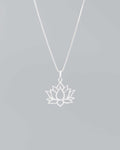 Simple Sterling Lotus Pendant Necklace - Necklaces