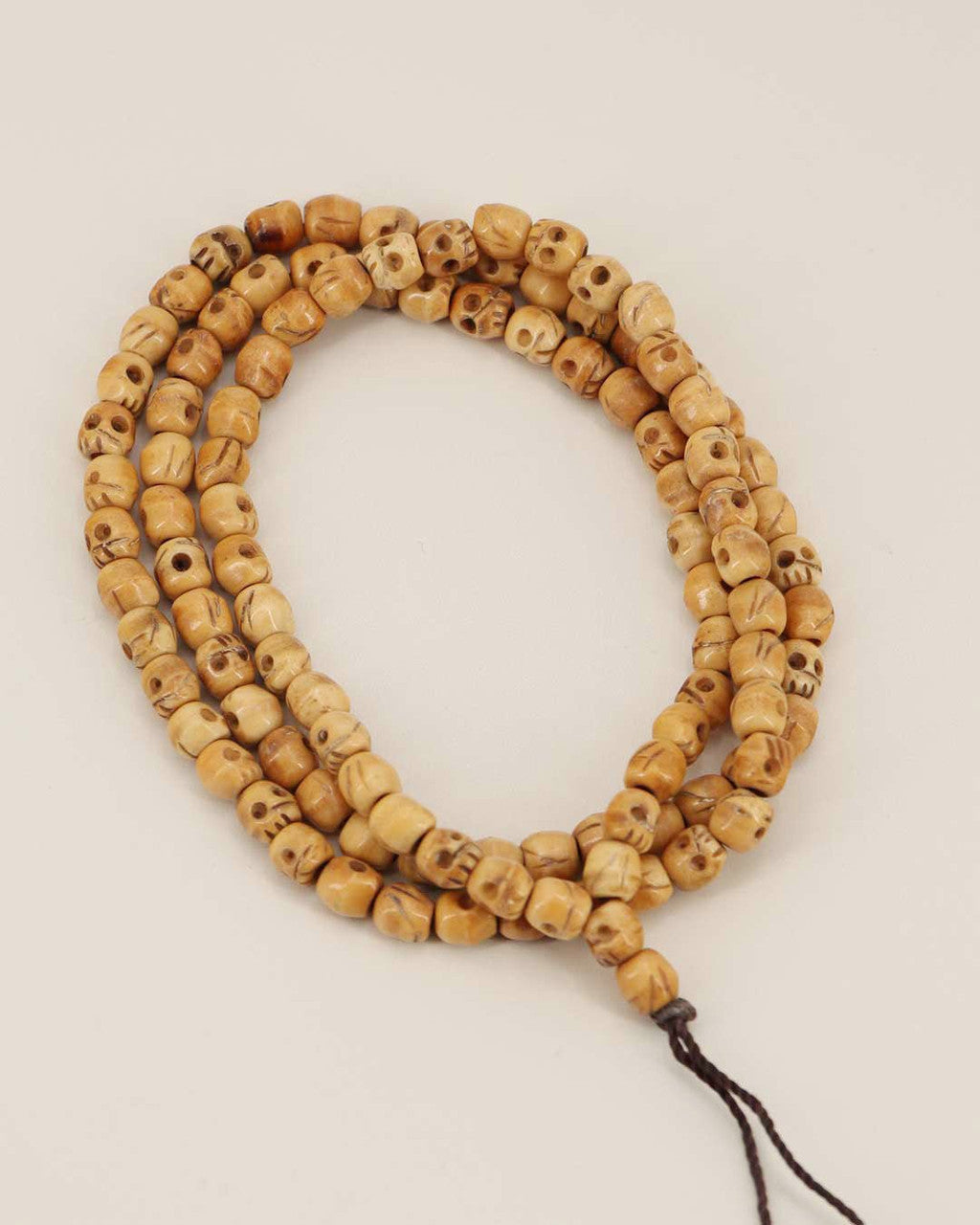 Skull Meditation Mala – Tibetan Yak Bone | Symbol of Impermanence and Inner Strength - Rosary