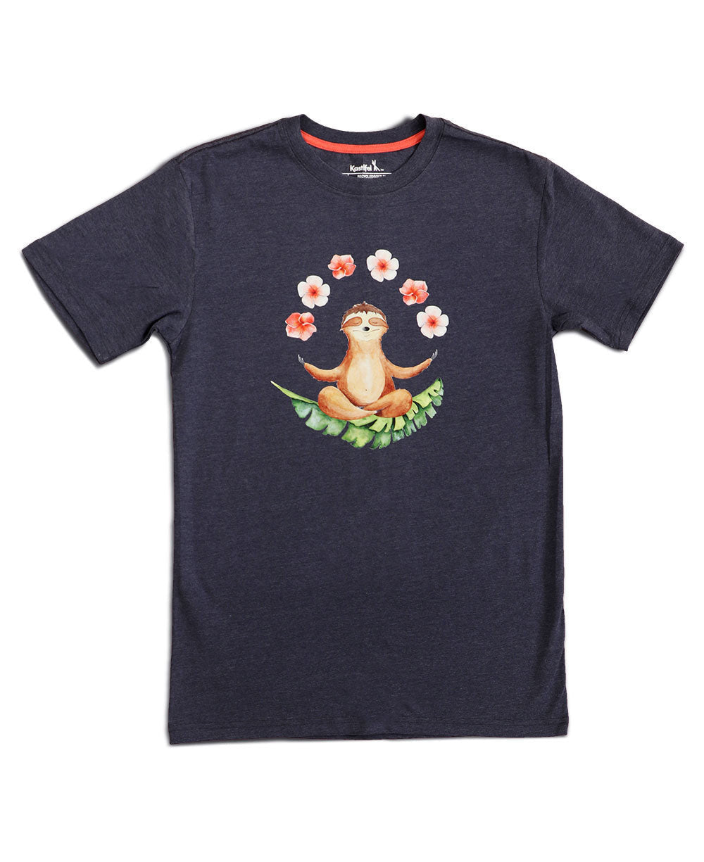 Slothful Serenity Men's Tee: Mindfully Chill Men's T-Shirt - Shirts & Tops S
