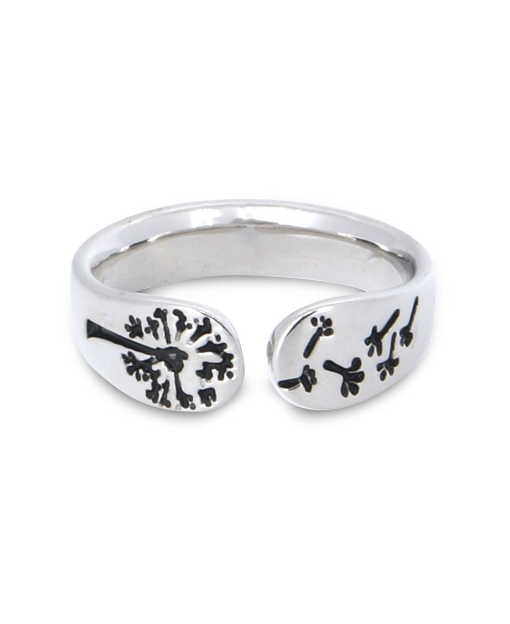 Smile, Breathe, and Go Slowly Sterling Adjustable Ring - Rings