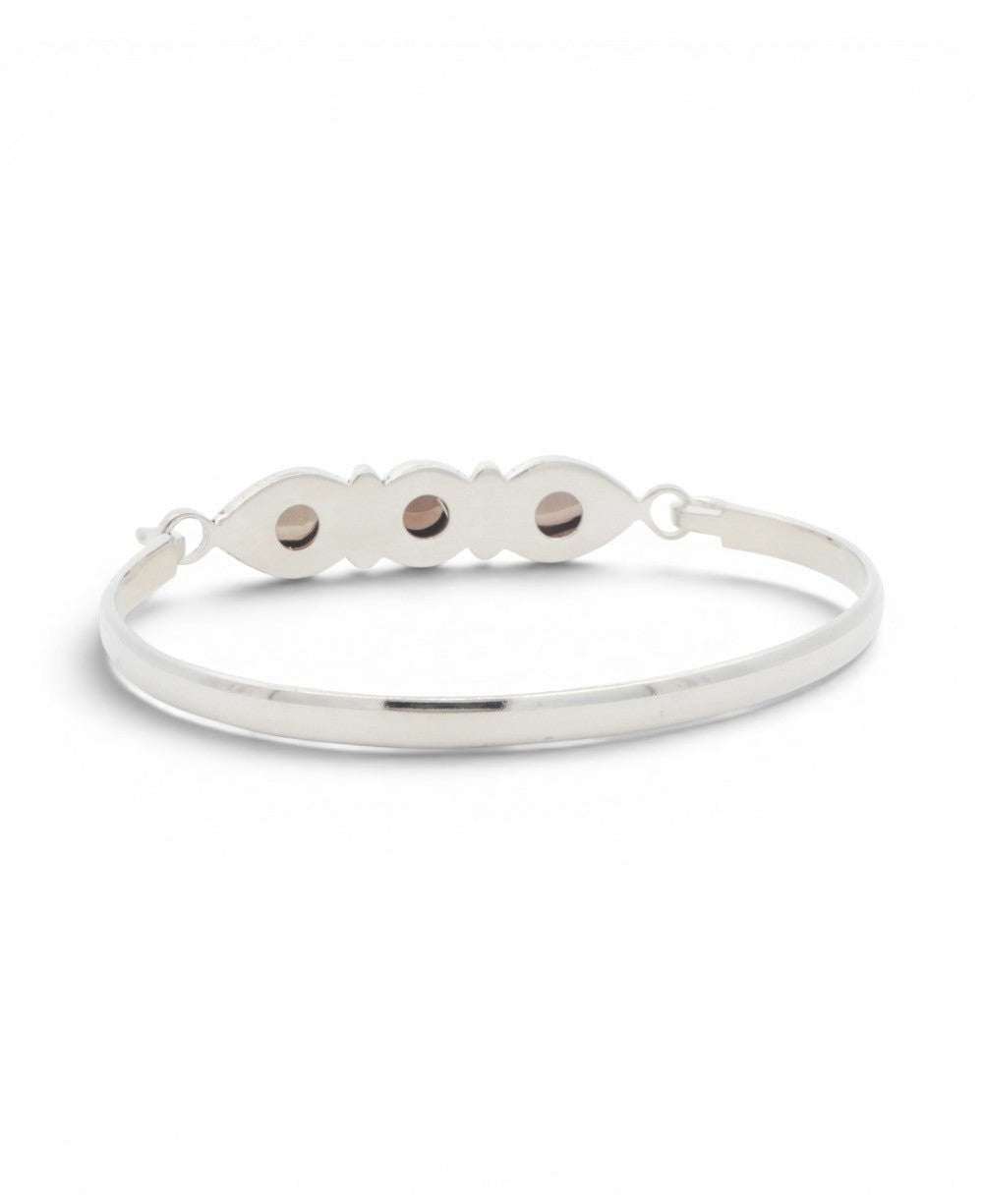 Smoky Quartz Affirmation Bracelet — Silver Plated, Inner Clarity - Jewelry