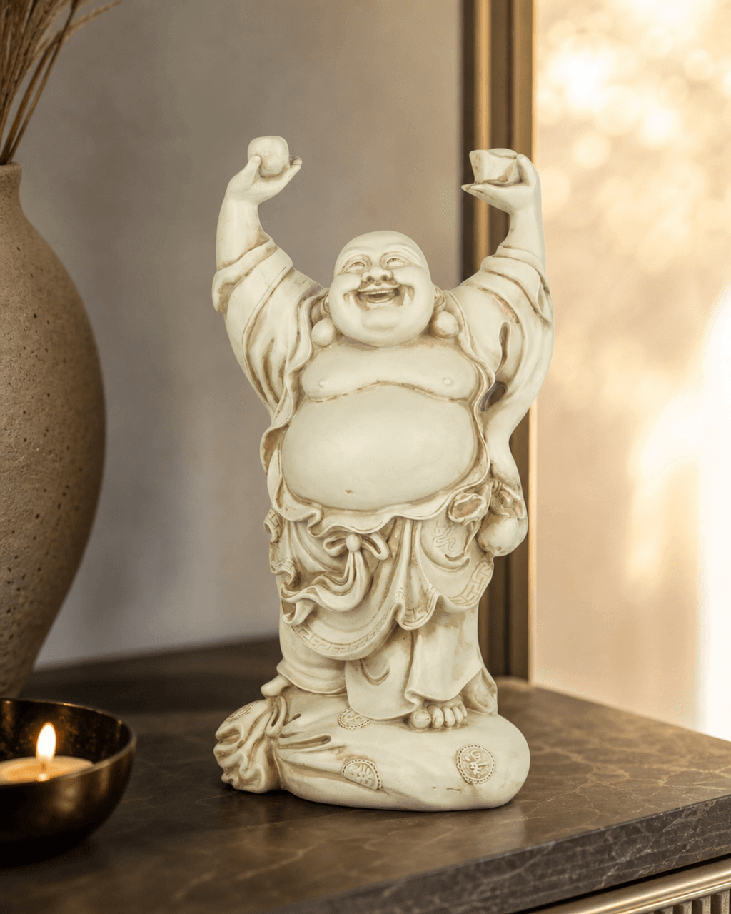Standing Happy Buddha Statue - Sculptures & Statues
