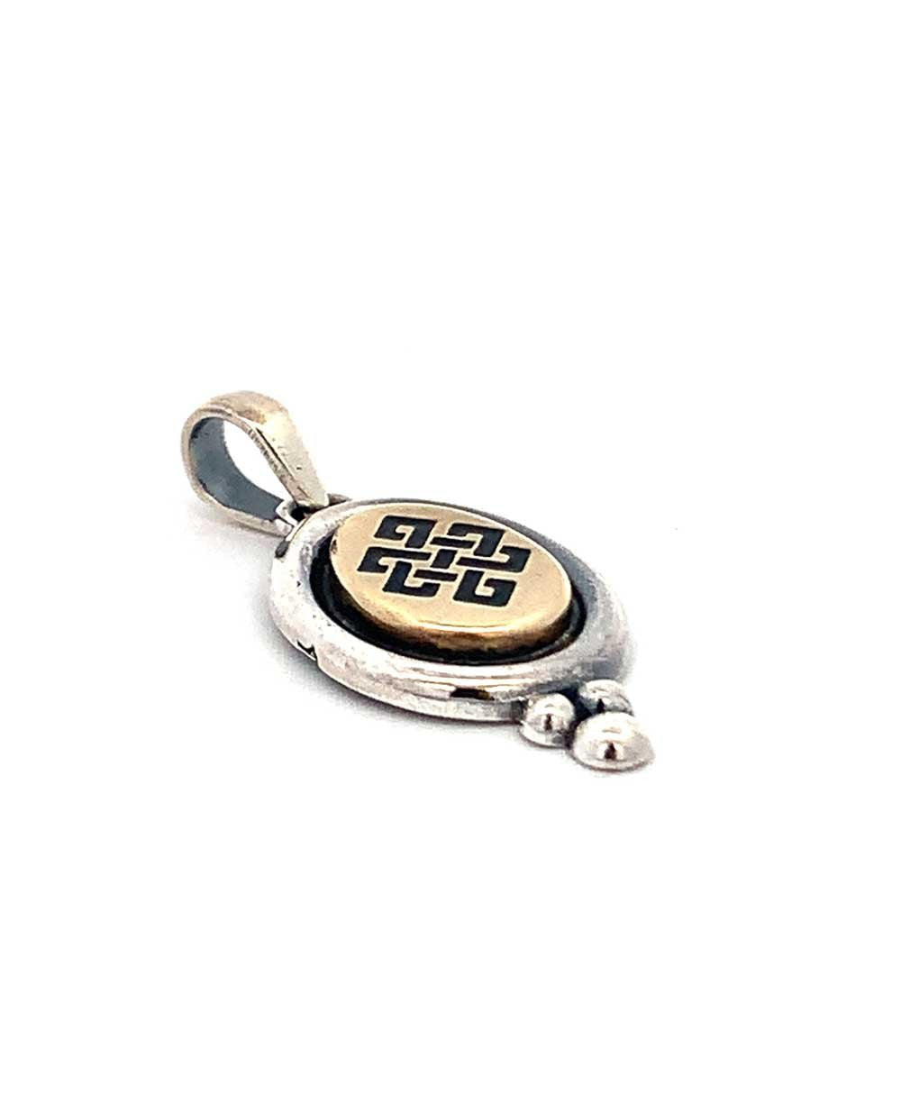 Sterling Silver And Brass Endless Knot Pendant - Charms & Pendants