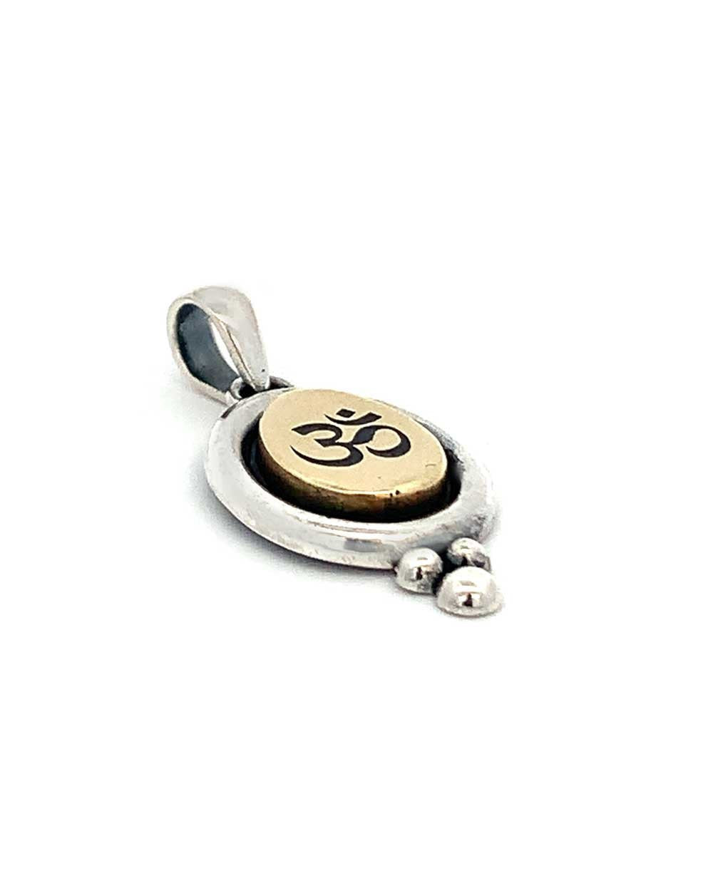 Sterling Silver And Brass Om Pendant - Charms & Pendants