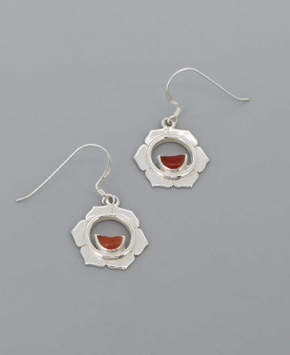 Sterling Silver and Gemstone Chakra Earrings - Earrings Sacral Chakra