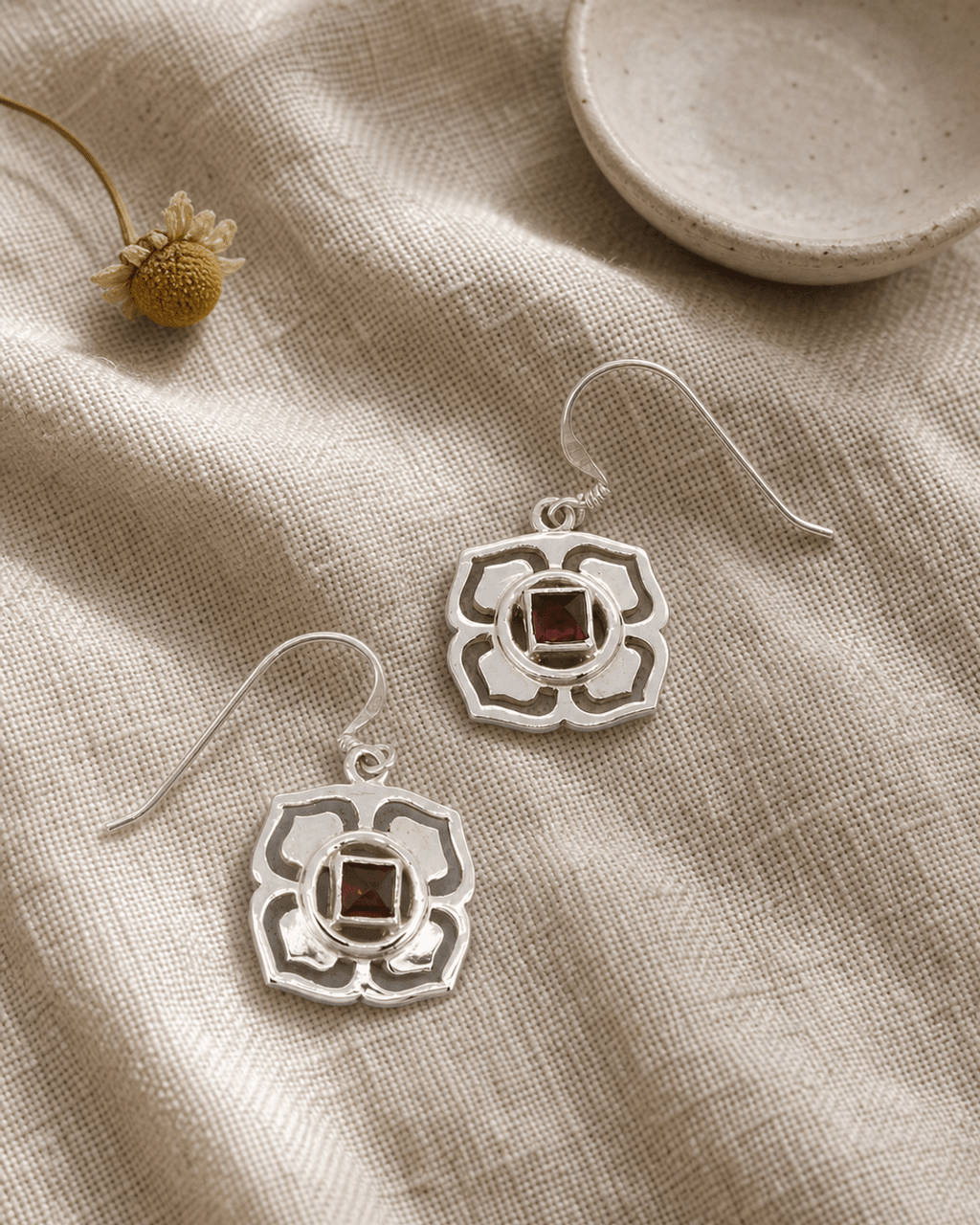 Sterling Silver and Gemstone Chakra Earrings - Earrings Throat Chakra