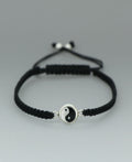 Sterling Silver and Mother of Pearl Yin Yang Adjustable Bracelet for Men and Women - Bracelets