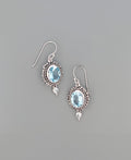 Sterling Silver Blue Topaz Earrings - Earrings