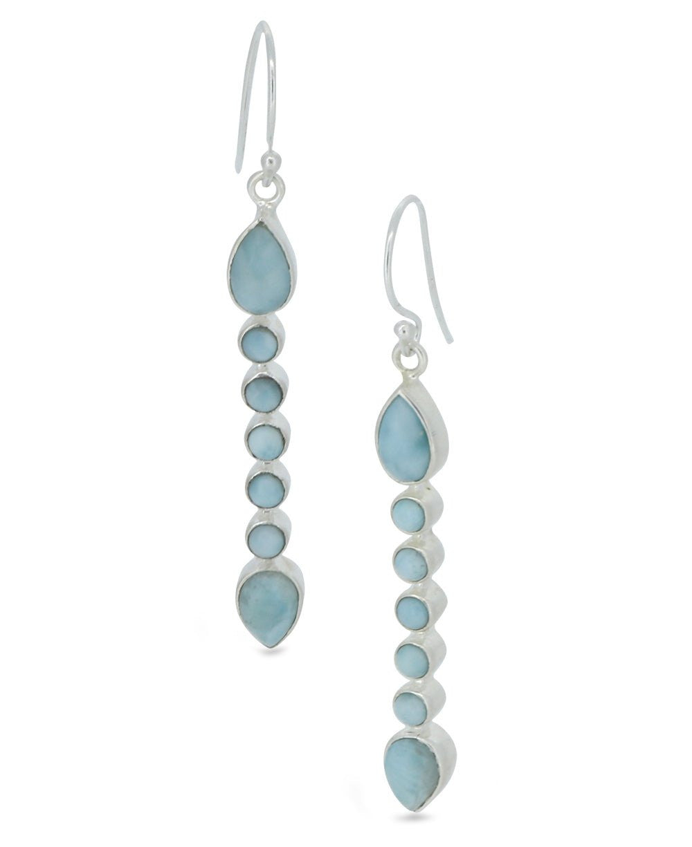 Sterling Silver Calming Larimar Earrings - Earrings
