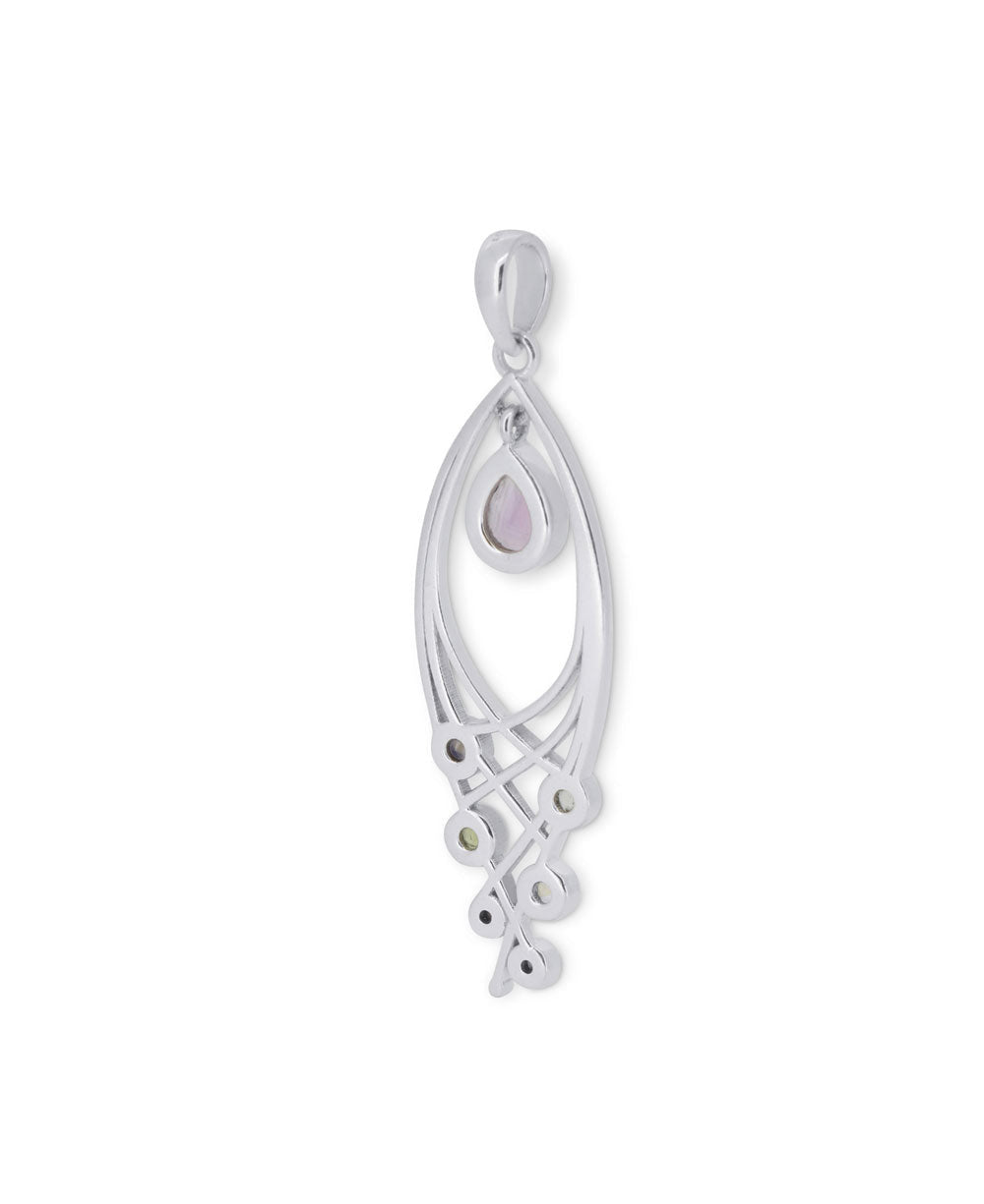 Sterling Silver Chakra Gemstones Pendant - Charms & Pendants
