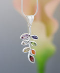 Sterling Silver Chakra Leaf Pendant - Charms & Pendants - -