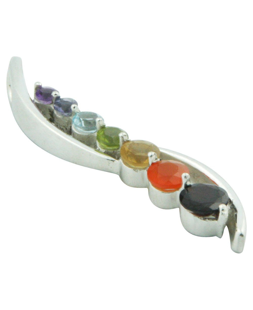 Sterling Silver Geometric Chakra Pendant - Charms & Pendants - -