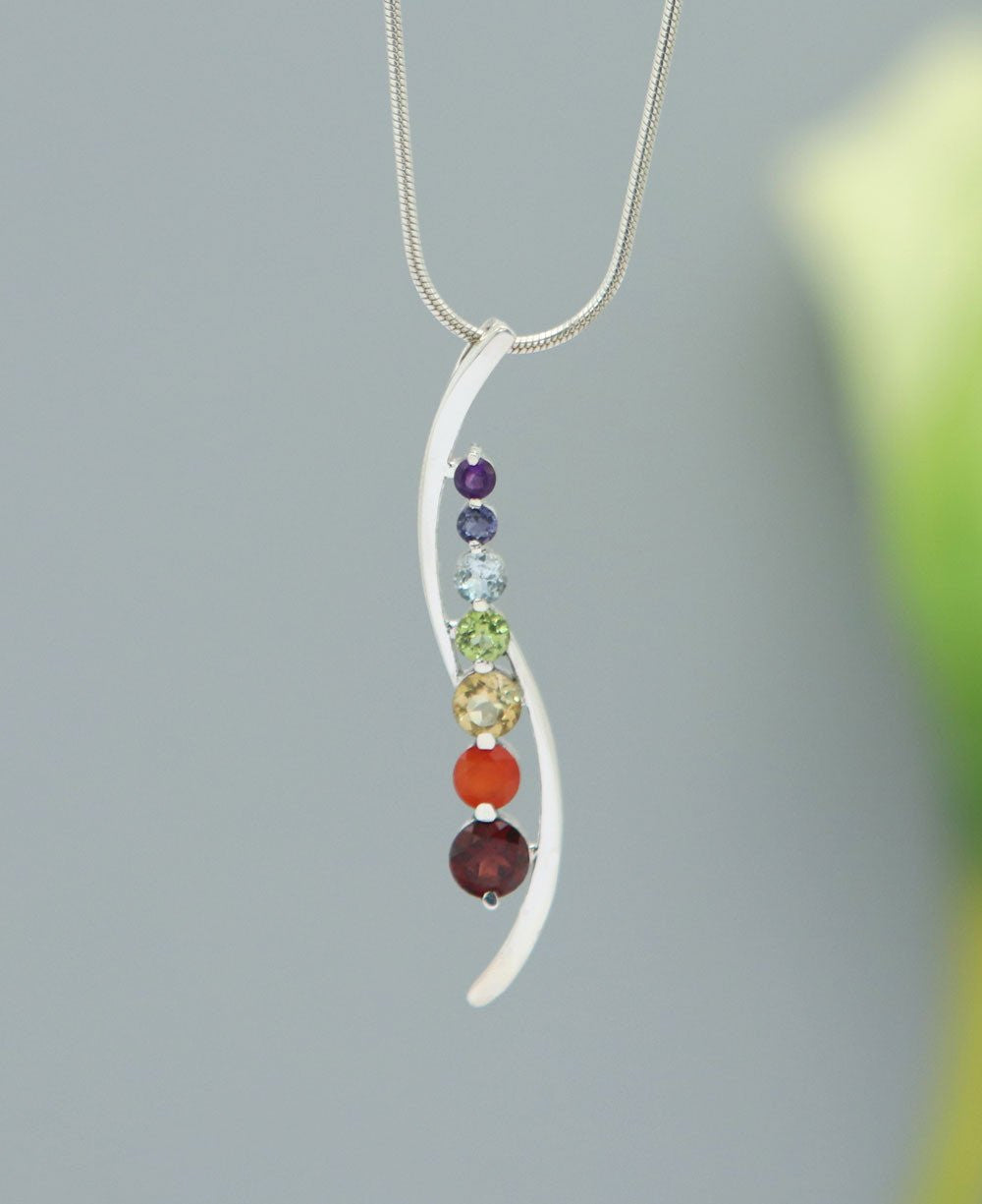 Sterling Silver Geometric Chakra Pendant - Charms & Pendants - -