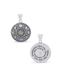 Sterling Silver Inspirational Celestial Pendant with Citrine - Charms & Pendants