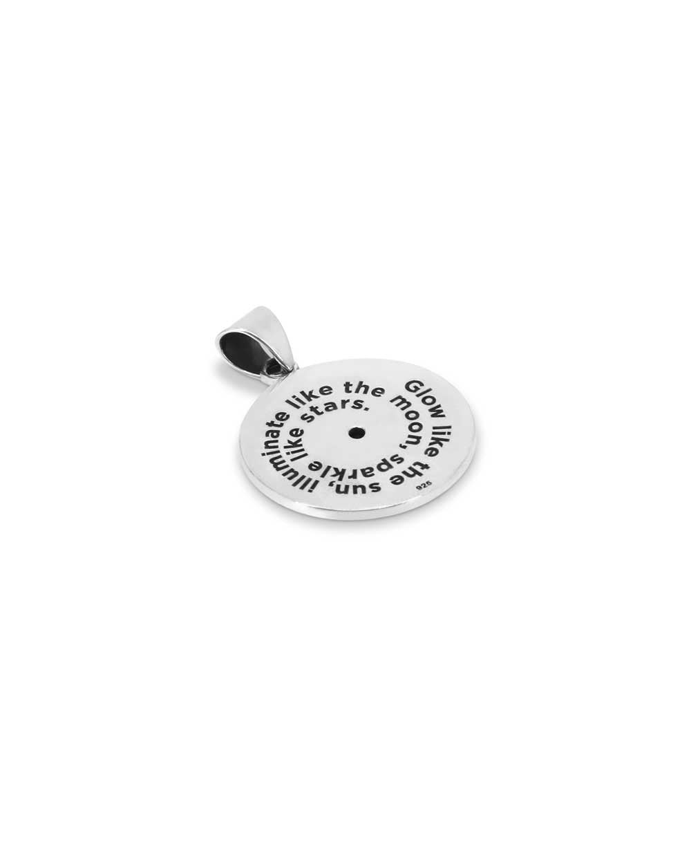 Sterling Silver Inspirational Celestial Pendant with Citrine - Charms & Pendants