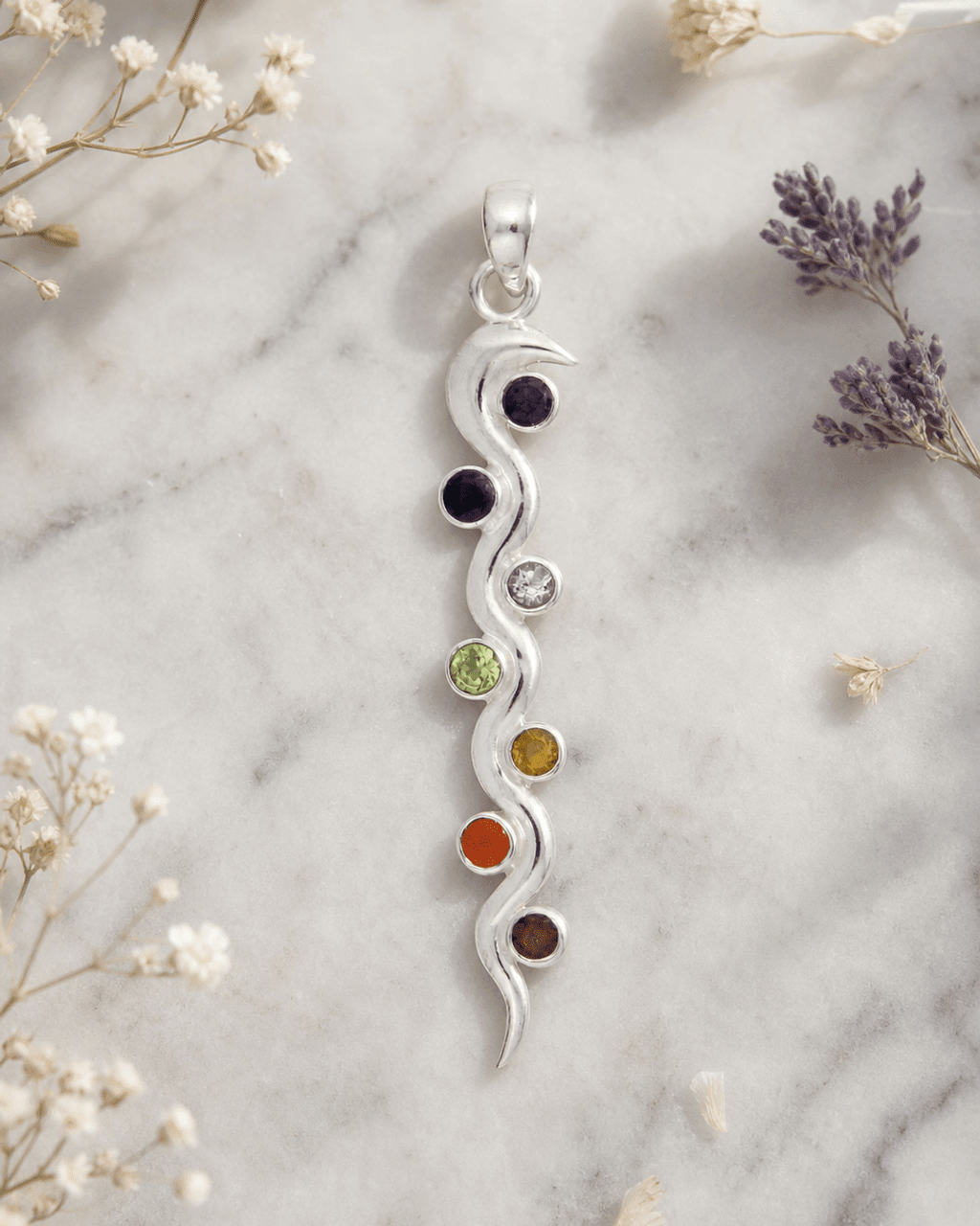 Sterling Silver Kundalini Chakra Pendant - Charms & Pendants