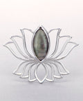 Sterling Silver Labradorite Gemstone Lotus Pendant - Charms & Pendants