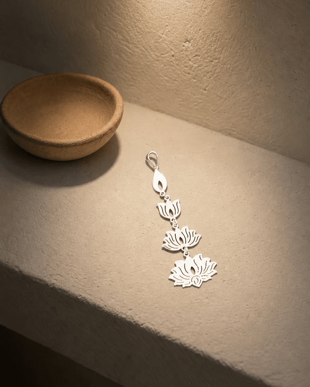 Sterling Silver Lotus Bloom Pendant – Symbol of Growth Yoga Jewelry - Pendant