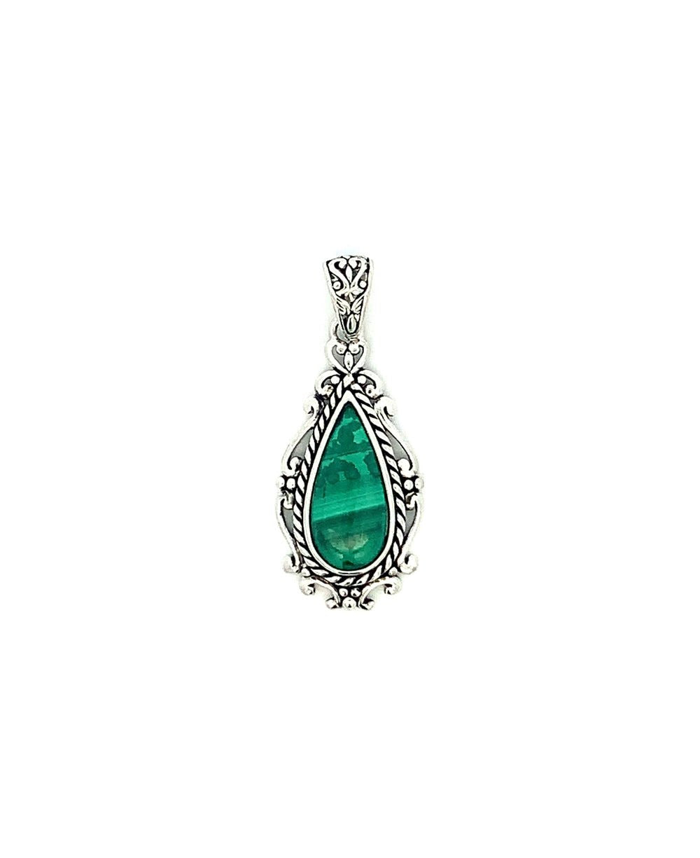 Sterling Silver Malachite Pendant - Charms & Pendants