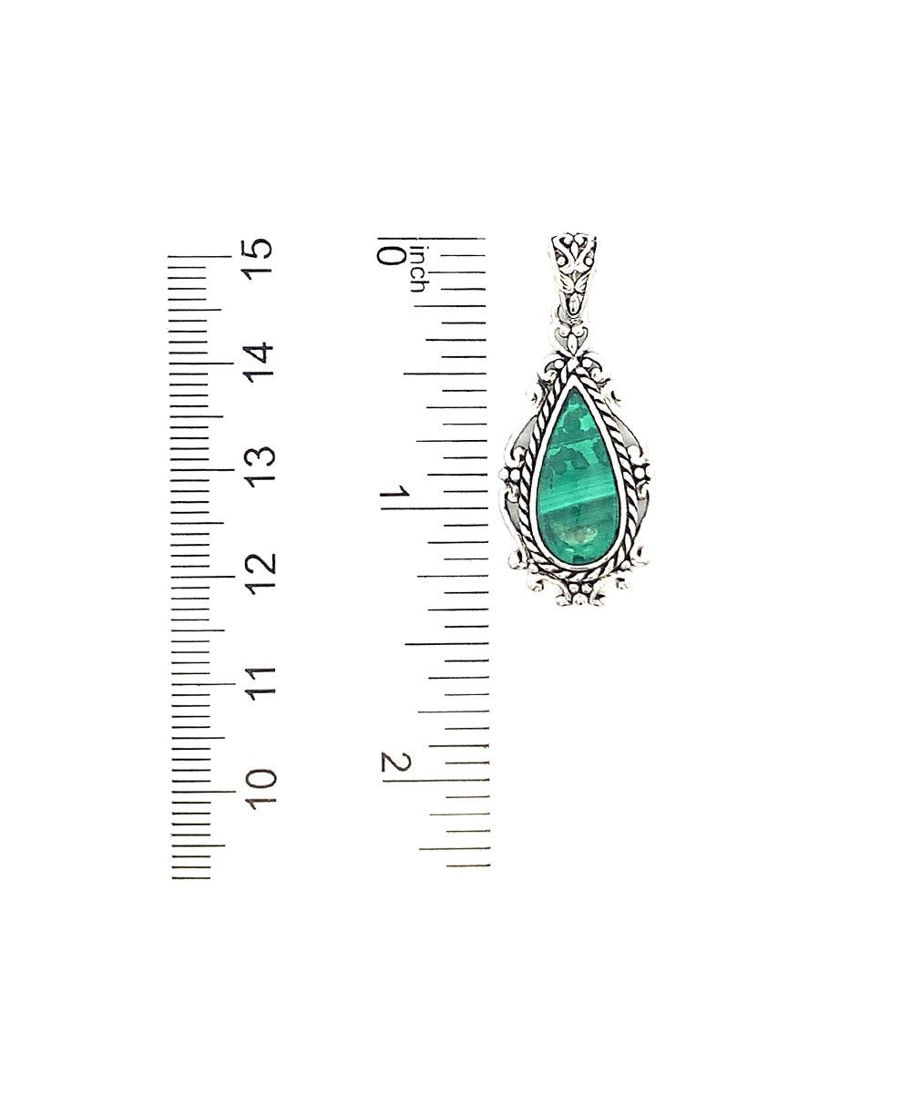 Sterling Silver Malachite Pendant - Charms & Pendants