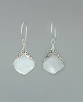 Sterling Silver Mother Of Pearl Lotus Petal Earrings - Earrings