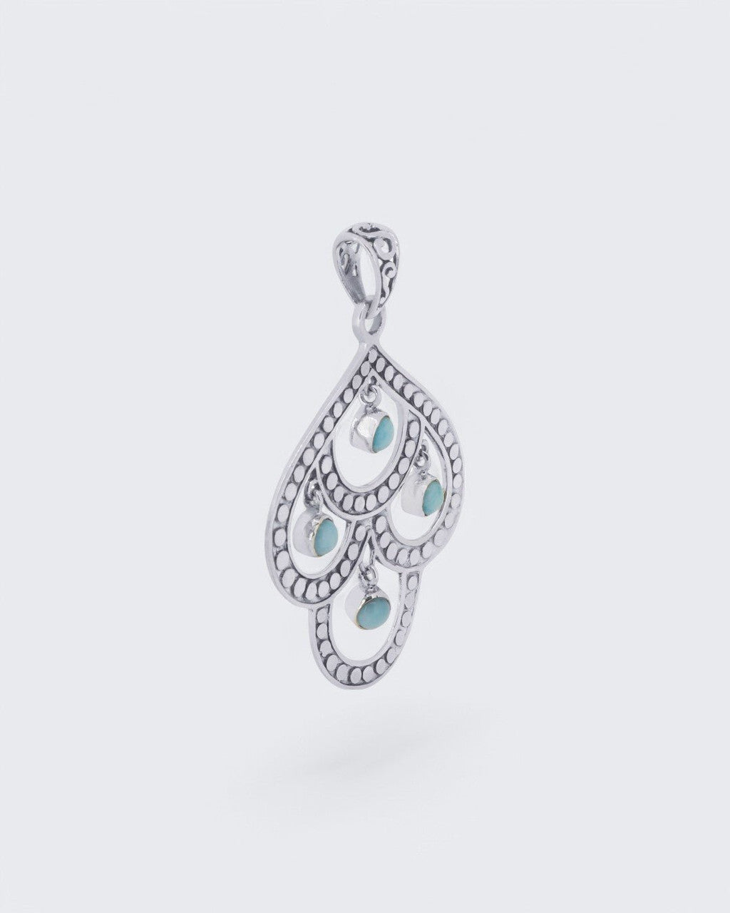 Sterling Silver Multi - Loop Larimar Pendant - Pendants