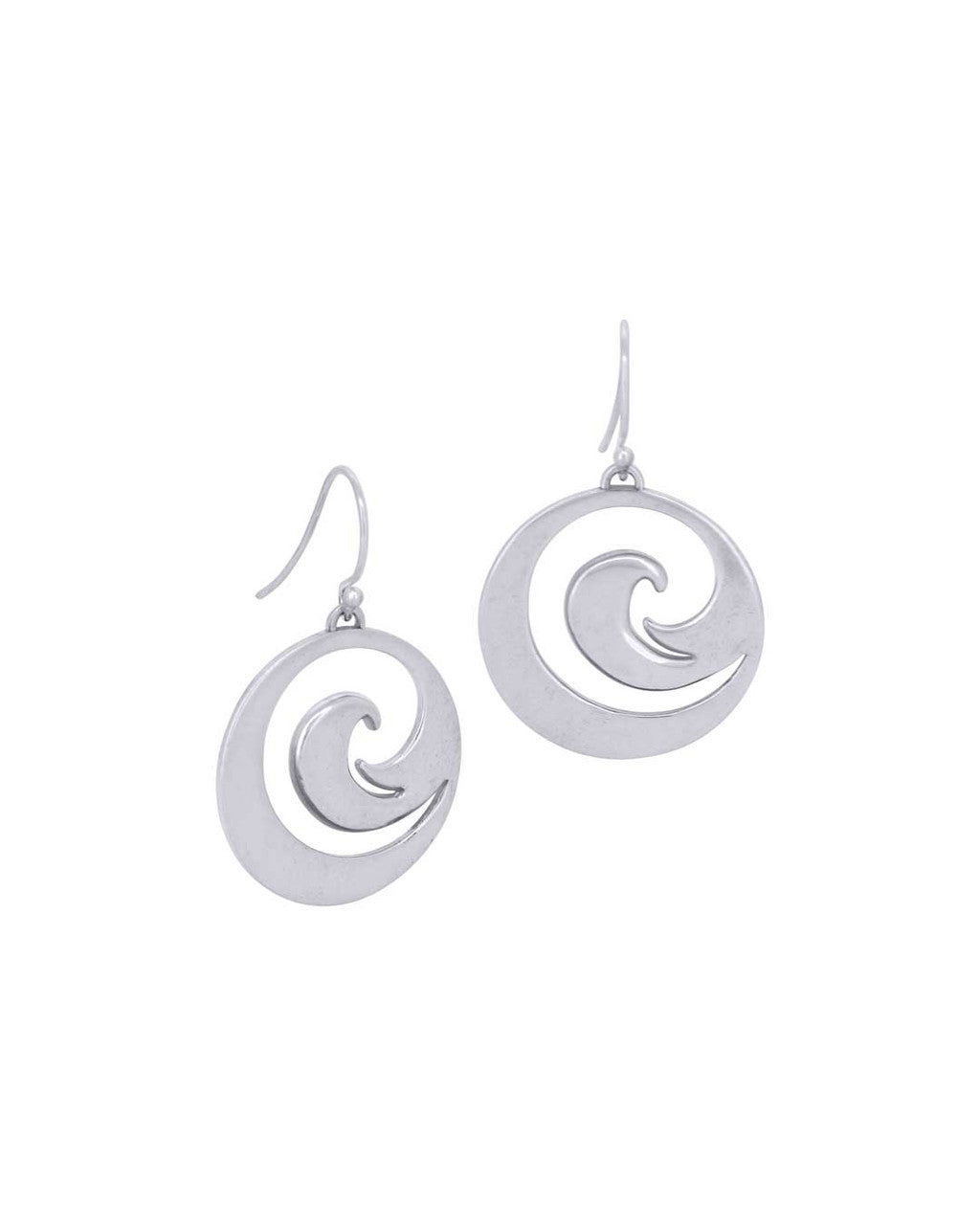Sterling Silver Ocean Wave Earrings – Abstract Spiral Jewelry - Earrings