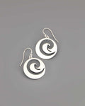 Sterling Silver Ocean Wave Earrings – Abstract Spiral Jewelry - Earrings