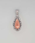 Sterling Silver Peach Moonstone Pendant - Charms & Pendants