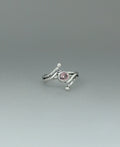 Sterling Silver Pink Tourmaline Ring With Rope Detailing - Rings 6