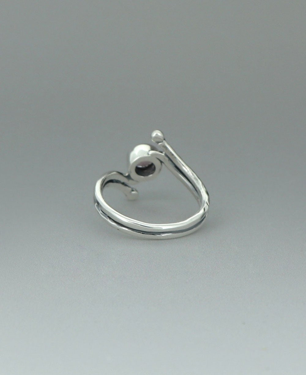 Sterling Silver Pink Tourmaline Ring With Rope Detailing - Rings 6