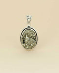 Sterling Silver Pyrite Gemstone Pendant - Charms & Pendants