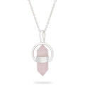 Sterling Silver Rose Quartz Point Necklace - Necklaces