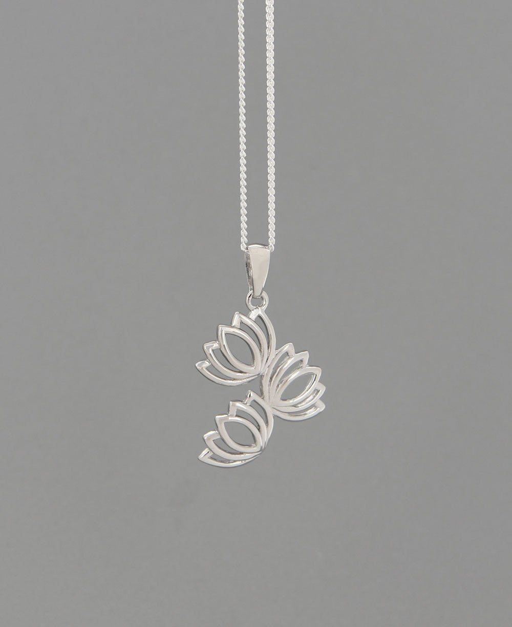 Sterling Silver Stacking Lotus Pendant - Charms & Pendants