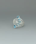 Sterling Silver Teardrop Gemstones Blue Topaz Ring - Rings 7