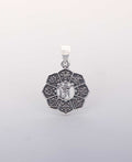Sterling Silver Tibetan Om Pendant with Auspicious Symbols - Charms & Pendants
