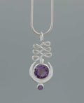Sterling Silver Unalome Moon Amethyst Pendant - Charms & Pendants