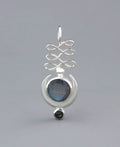 Sterling Silver Unalome Moon Labradorite Pendant - Charms & Pendants